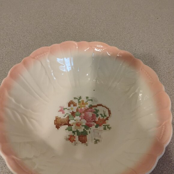 Salem China Vintage Needlepoint Floral Pattern Small Bowl - Picture 4 of 5